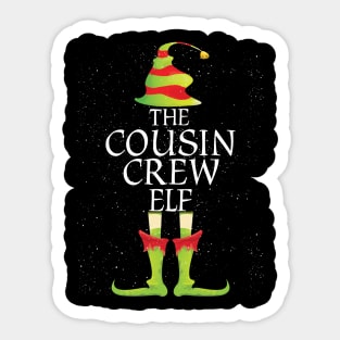 Cousin Crew Elf Family Matching Christmas Group Funny Gift Sticker